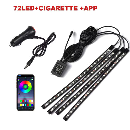 72 LED's per strip RGB Car Foot Ambient Light